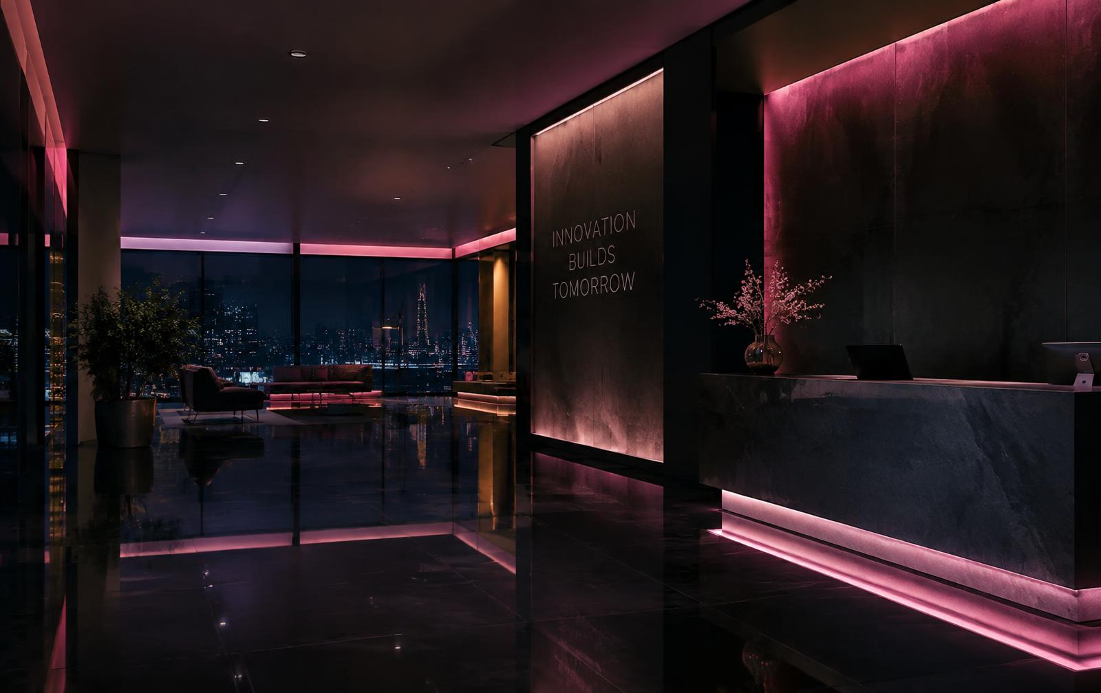 Spotless office lobby
